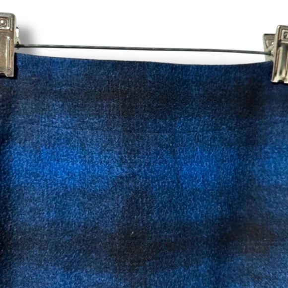 Loft Blue Black Buffalo Plaid Mini Skirt Women’s Size 0 Academia Western Fall - Picture 4 of 11